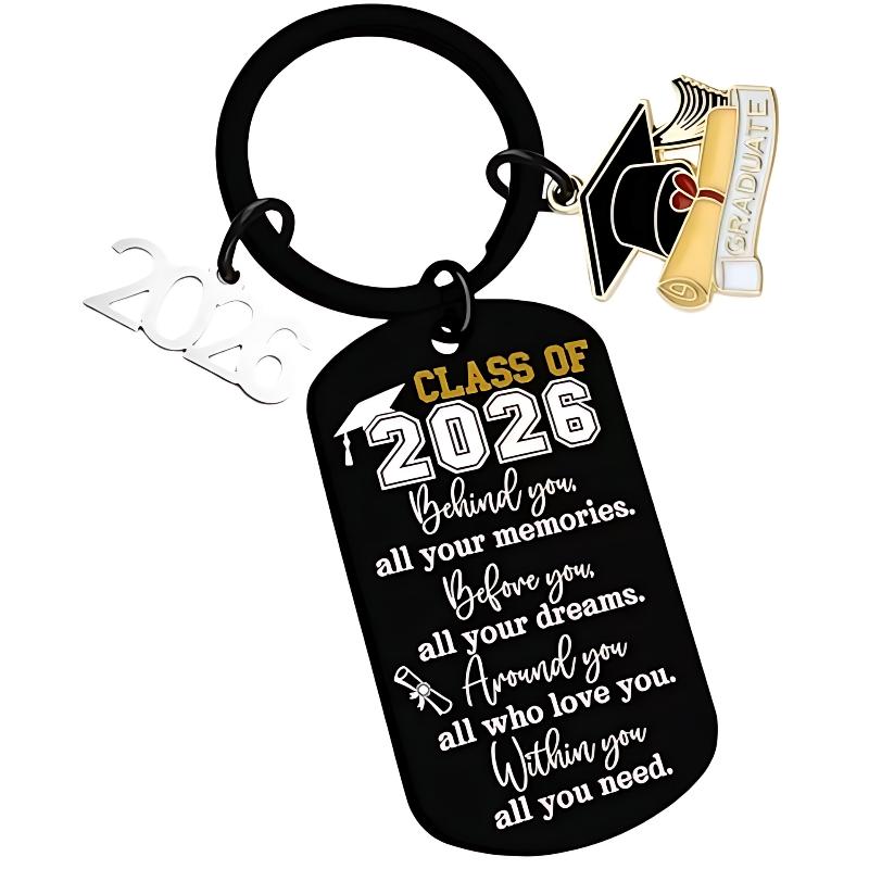 2026 Graduation Gifts School Graduation Keychain Stainless Steel Keyrings Personalized Accessories Fashion Pendant