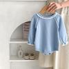 2025 Fall Infant Girl Cotton Lace Collar Long Sleeve Knitted Romper Bodysuit