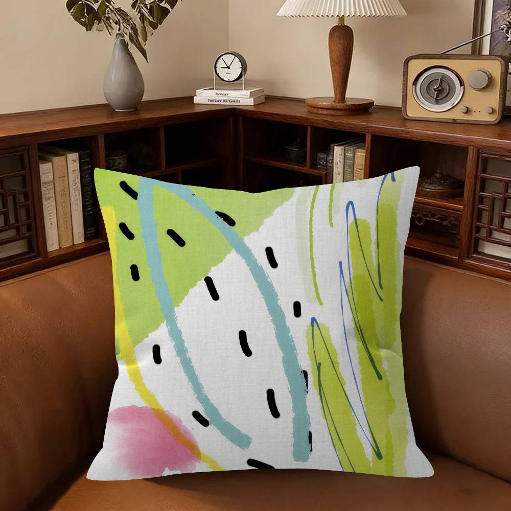 Modern Abstract Watercolor   Personalized Pillow Cover Kids Bedroom Wild Party Decor Pillowcase Kid Birthday Shower Gift