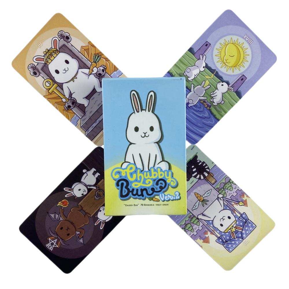 Chubby Bun Tarot Rabbit Cards A 79 Deck Oracle English Visions Divination Edition Board Playing Games