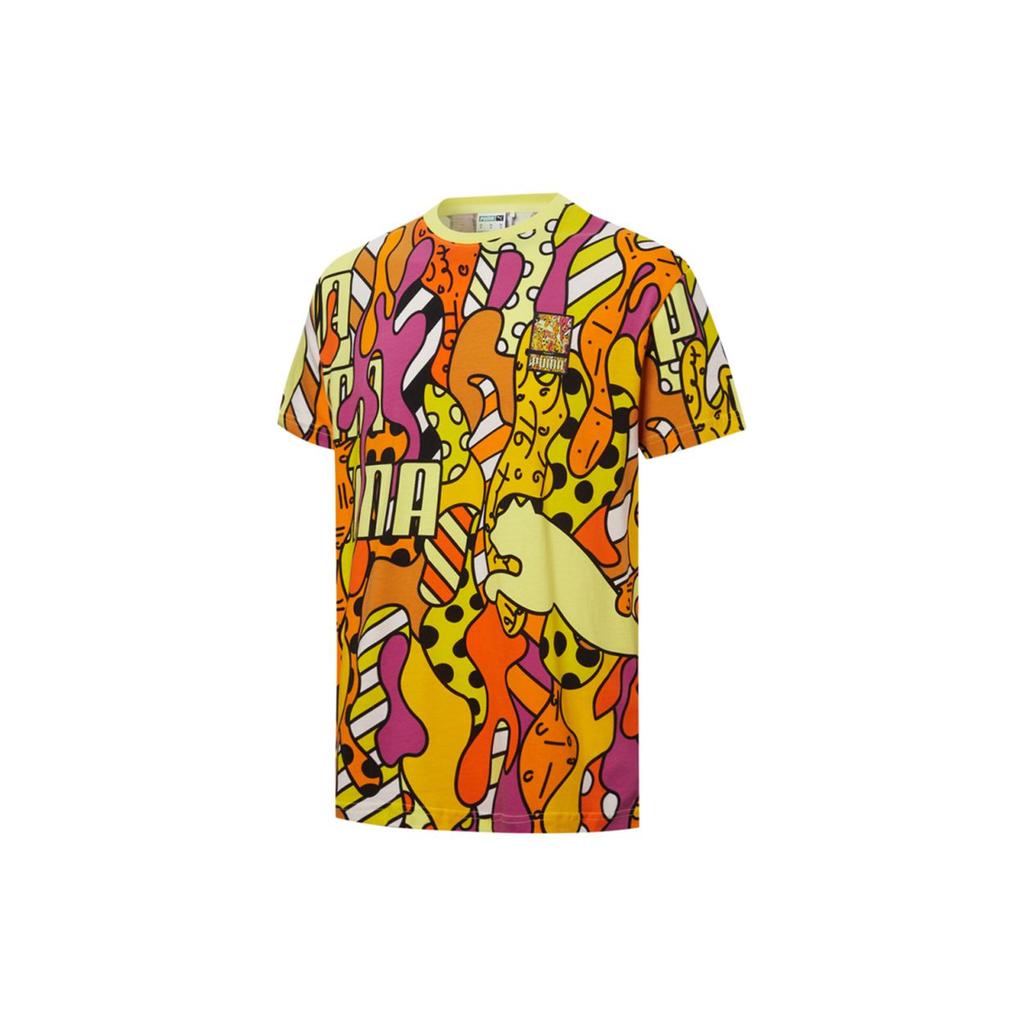 Puma X Britto Collaboration Aop Tee Fun Graffiti Print Sportiv Tricou cu mânecă scurtă Tricou unisex Portocaliu 532235-51