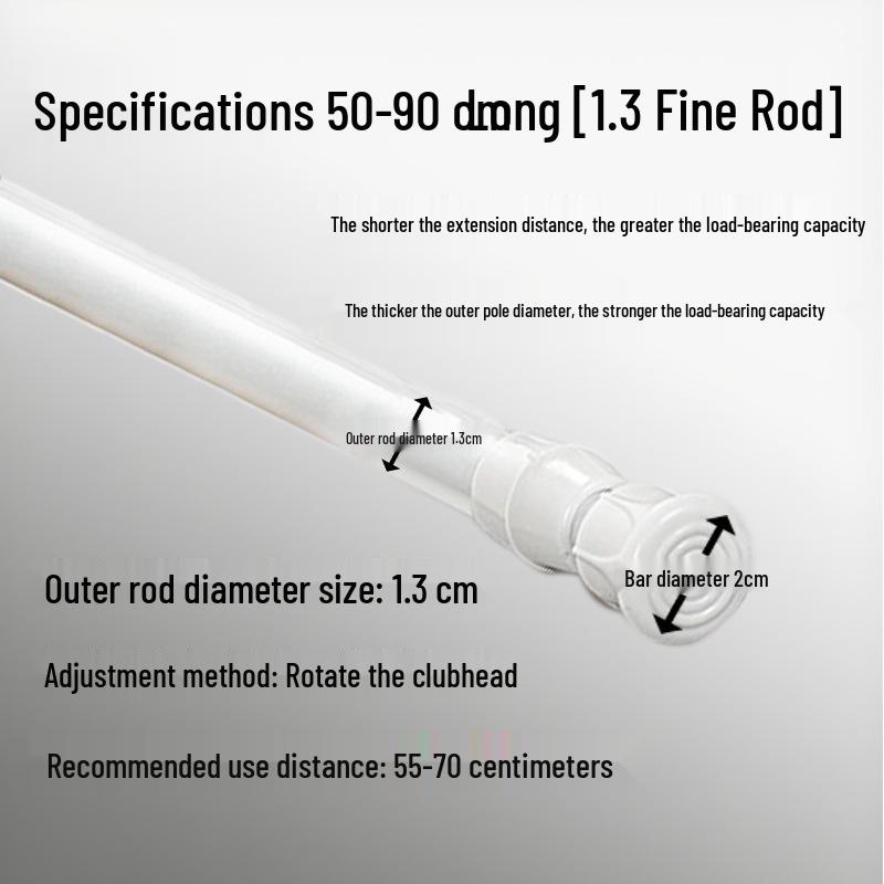 Stanzfreie Teleskop-Vorhangstange für Türen, Küchen, Kleiderschränke, Duschen und zum Wäschetrocknen