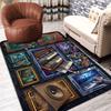 Cyberpunk Music Instruments Pattern Rug Floor Mat for Living Room or Bedroom Soft and Comfortable Carpet a Gift for Birthday and Holiday.