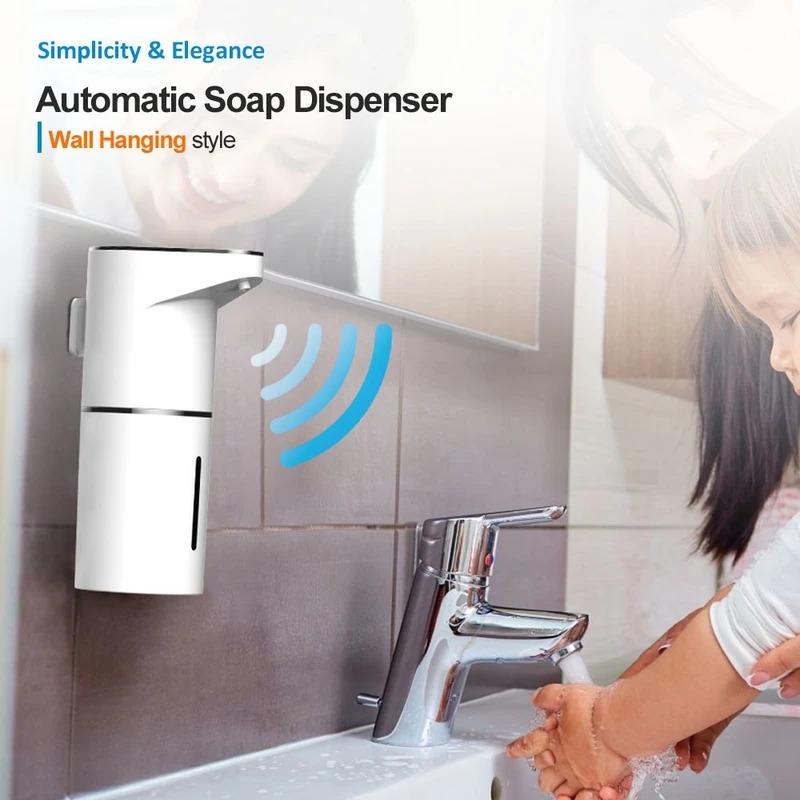 New Bathroom Automatic Sensing Soap Dispenser Type C Multiple Levels Contactless Electric Frother Charging Wall Mounted Vertical