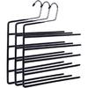 Nature Smile Pants Hangers 3pack, Heavy Duty Multi Layers Space Saving Slack Hangers,Non Slip 5 Tier Open-Ended Pants Hanger Closet Storage Organizer