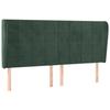 3118025 vidaXL Tête de lit avec oreilles Vert foncé 203x23x118-128 cm Velours