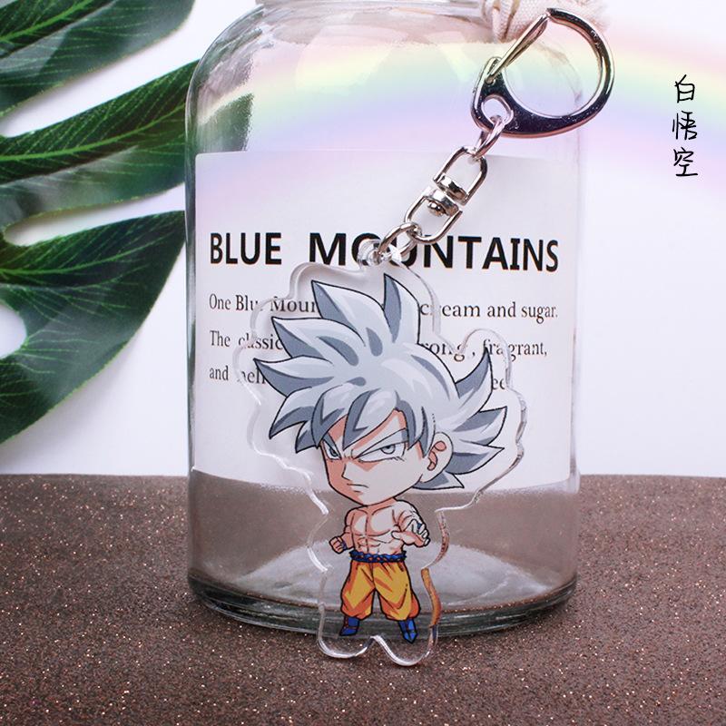 Anime Dragon Ball Acrylic Keychains Son Goku Vegeta Majin Buu Broly Frieza Trunks Zamasu Gogeta Lapis Super Saiyan Figures Toys
