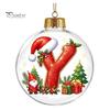 Winter Holiday Party Supplies 26?Letter Acrylic Christmas Ball Ornament, 3D Crystal Style Alphabet Decorative Ornaments for Fireplace Hanging