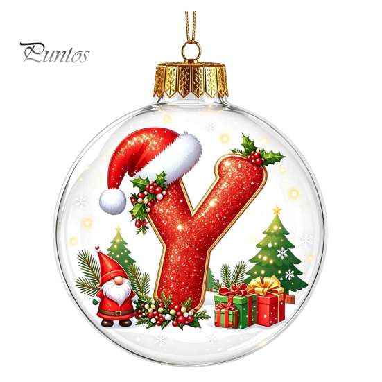 Winter Holiday Party Supplies 26?Letter Acrylic Christmas Ball Ornament, 3D Crystal Style Alphabet Decorative Ornaments for Fireplace Hanging