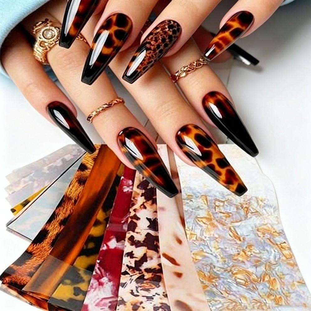 Stripe Pattern Nail Stickers The Starry Sky Nail Decals Professional Nail Foils  Nail Decoration