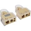 Autobatterie-Polklemmen-Set mit Digitalvoltmeter Standard 0/4/8/10 AWG-Lehre A (Gold)