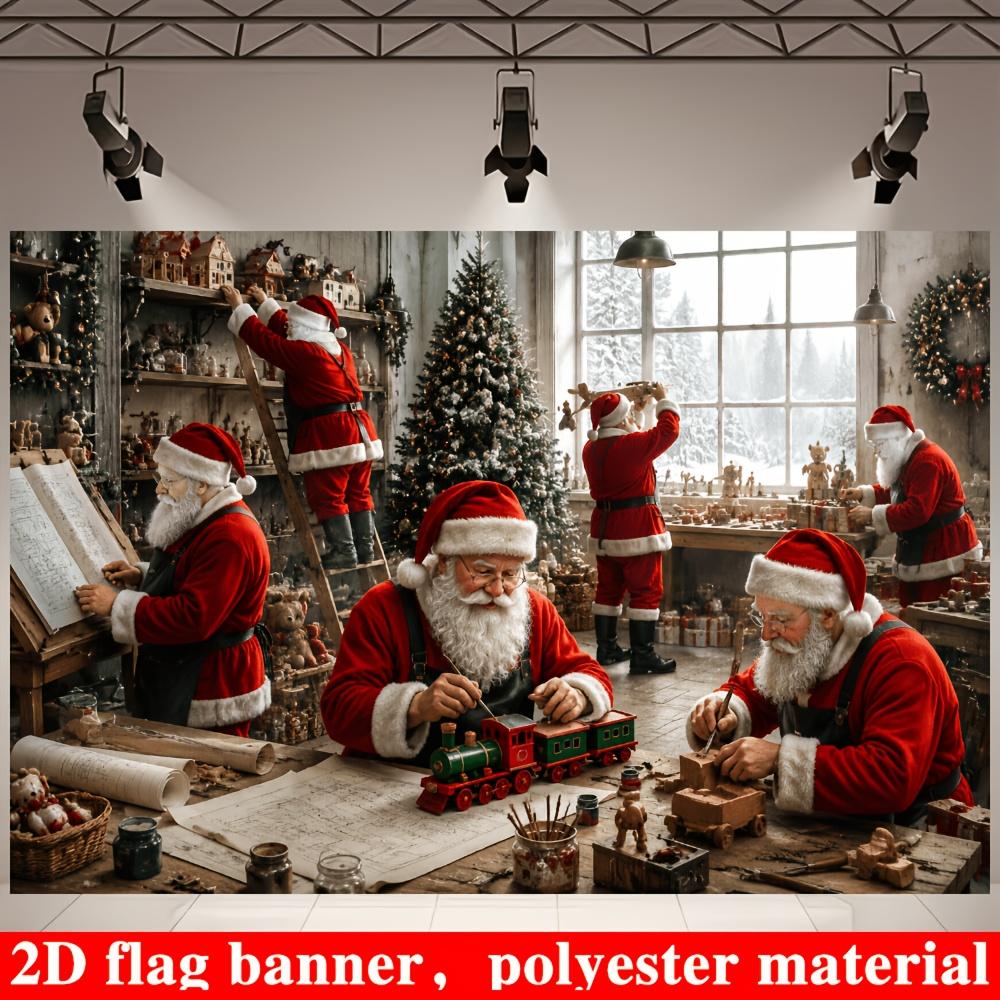 1Pcs Christmas Scene Depicting Decoration Background Winter Backdrop Decorations For Photo Studio Photo Booth Christams Party