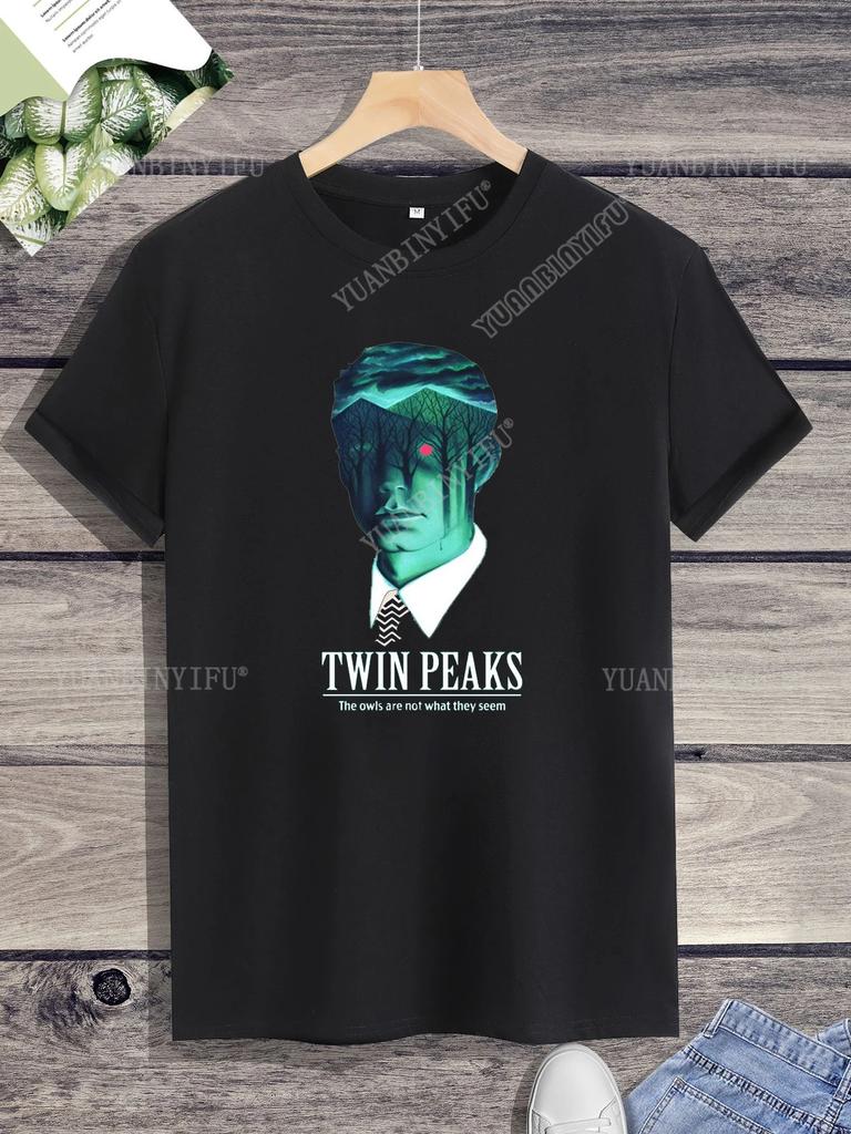 Hipster Twin Peaks Printed Unisex Shirt Loose T-shirt Top Short Sleeve O-neck Street Hot Sale