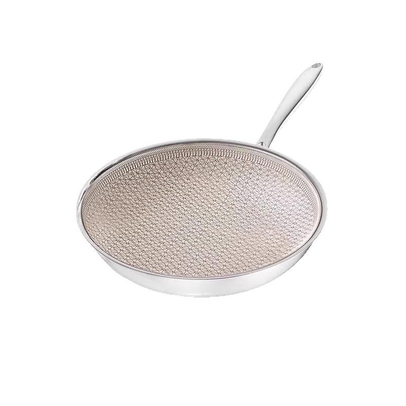 

ZHI SHI 30cm Natural Ceramic Stainless Steel Non-Stick Frying Pan with Lid