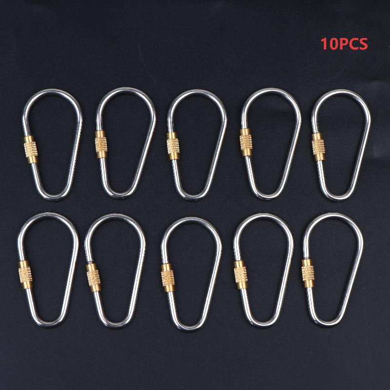 10/20/30Pcs D Type Locking Carabiner Screw Gate Multipurpose D-Ring Anti Lost Clip For Outdoor Hiking Camping And Keychain Use