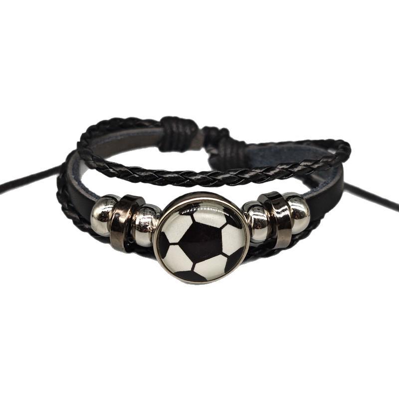 European & American Sports Style Beaded Football Friendship Bracelet - Y2K Commemorative Fan Accessory