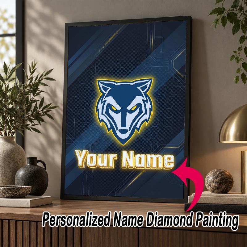 Custom Name Warrington Wolves 5D Diamond Painting Personalized Full Drill Diamond Art Kit Gift