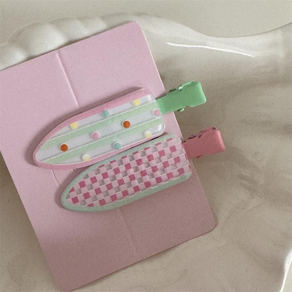 Set of 2 Cute Floral and Polka Dot Duckbill Hair Clips