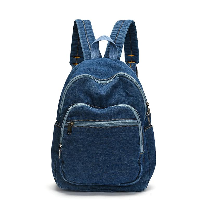 Zaino a tracolla piccolo retro in denim 1011 abbigliamento casual resistente all'usura versatile zaino in denim versione coreana zaino scolastico trendy per studenti