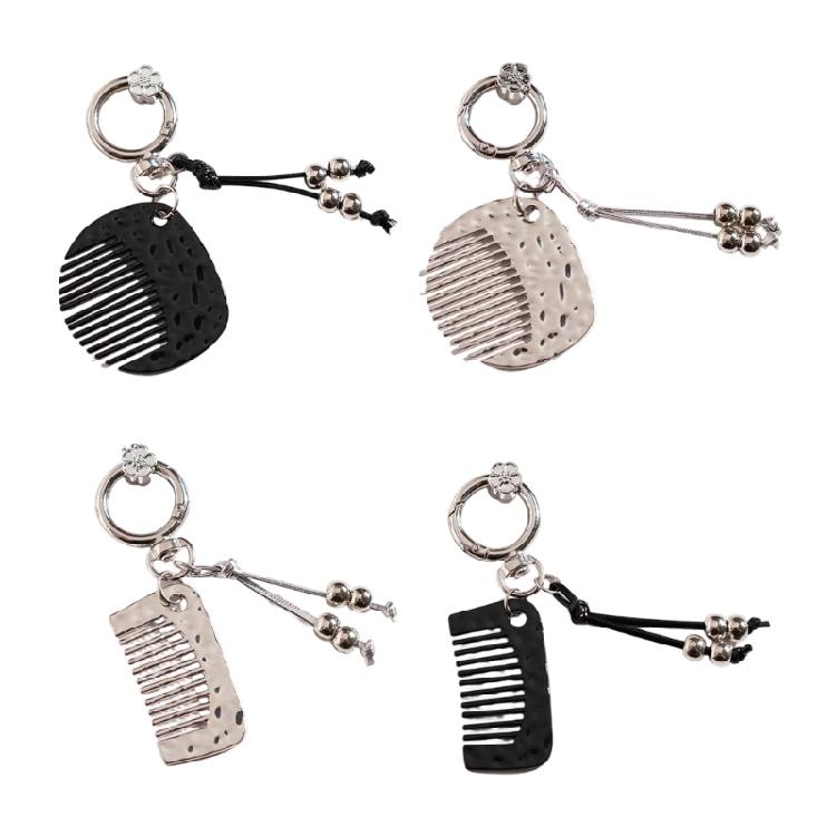 Modern Resin Haircare Keychain Comb Static Prevention Design Ideal Travel Companion And Thoughtful Gift Choice