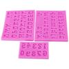 3Pcs Alphanumeric Silicone Mold Making Uppercase Lowercase for DIY Cake Clay Chocolate Pink