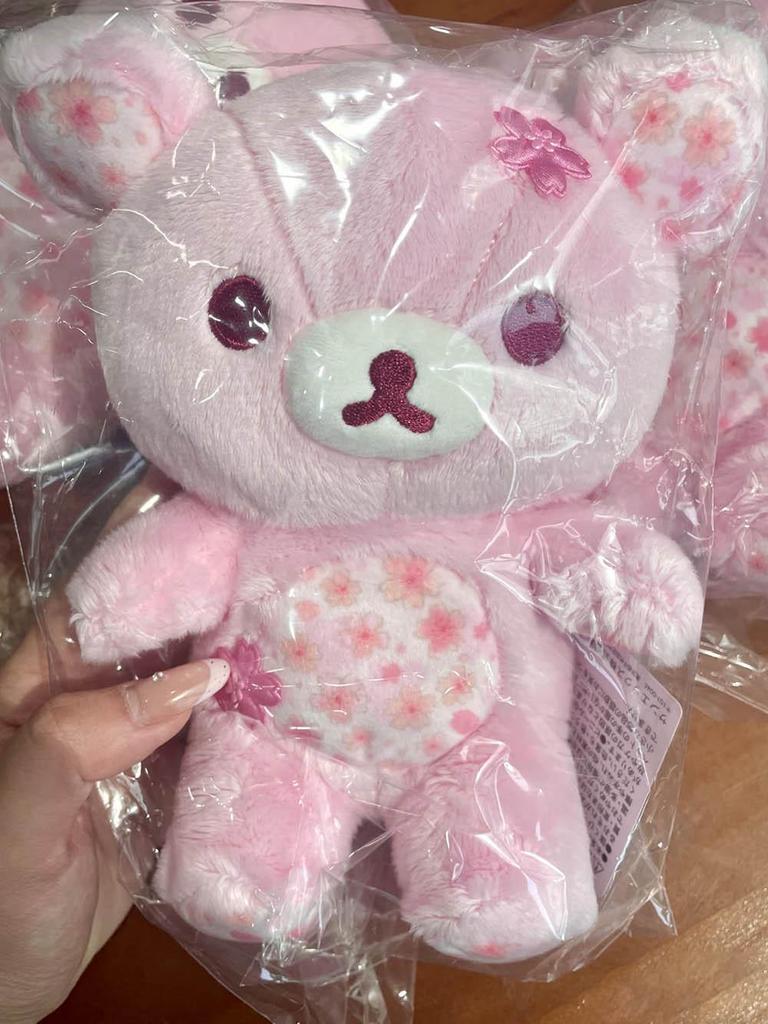 Rilakkuma 10th Anniversary Sakura Bear Plush Keychain Charm