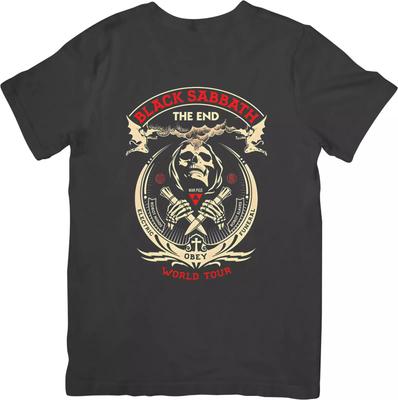 Maglietta di Cotone di Qualità Unisex Black Sabbath Music per Uomo e Donna Nera