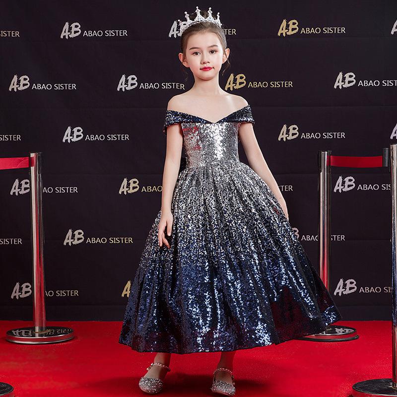 End-of-Season Clearance: Girls' Princess Tulle Evening Dress – Fashionable Performance Wear