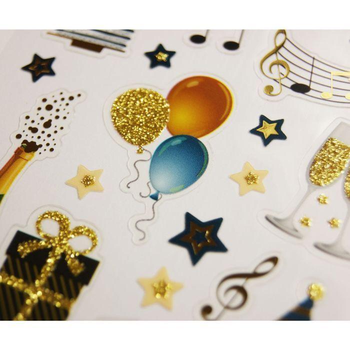 Stickers - Fête d'anniversaire - Paillettes - 1,8 cm