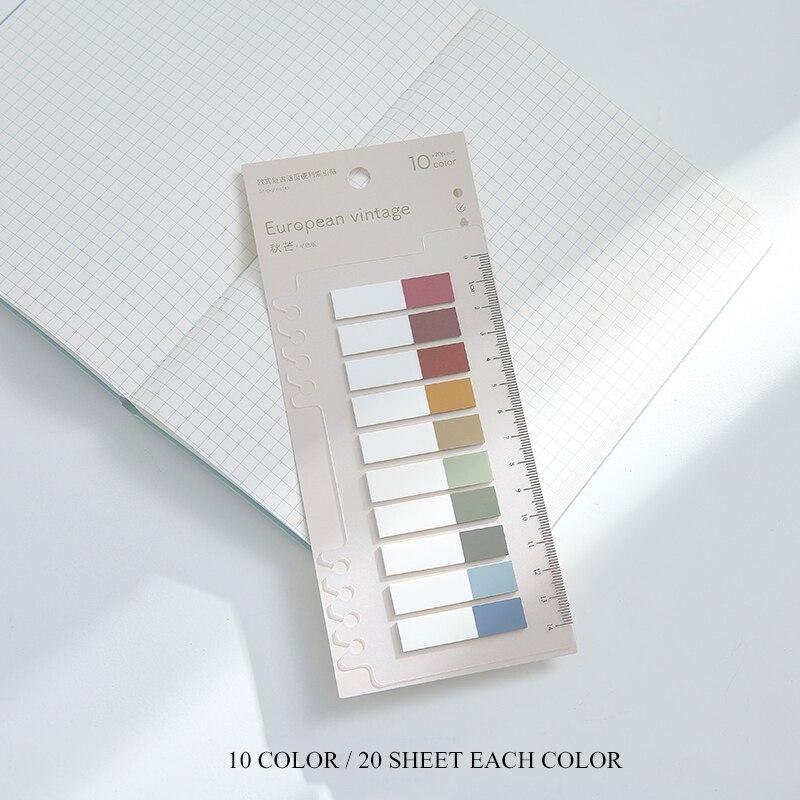 200 Sheets/Pcs PET Flags Tabs Page Markers Paper Index Bookmark Sticky Notes Office Supplies Stationery
