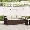 VidaXL Garden Sofa with Cushions 3-Seater Brown Wicker, Outdoor Sofa, Garden Furniture, Patio Furniture, 4104173
