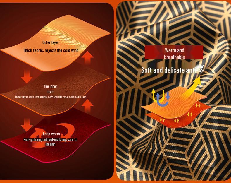 760g Black Gold Graphene Windproof Down Jacket with Custom Embroidery