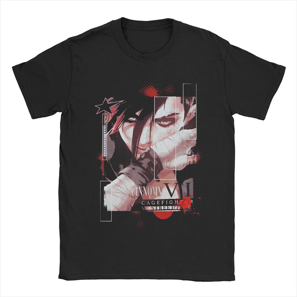 Erstaunliches Arcane Vi Spiel Violett Charakter Filme T-Shirt Herren 100% Baumwolle T-Shirt Anime Kurzarm T-Shirt Übergröße Kleidung