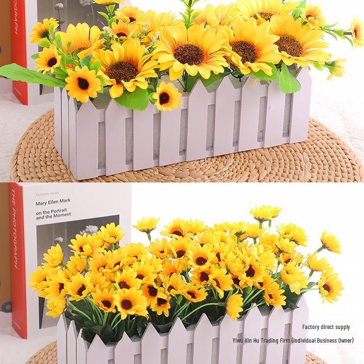 Mini Sunflower Artificial Flower Ornament for Living Room or Dining Table Decoration