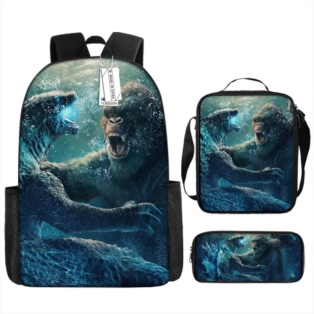 

Godzilla King of the Monsters 2 Wars Backpack Innovation Teen School Bag Crossbody Bag Peripheral pencil case