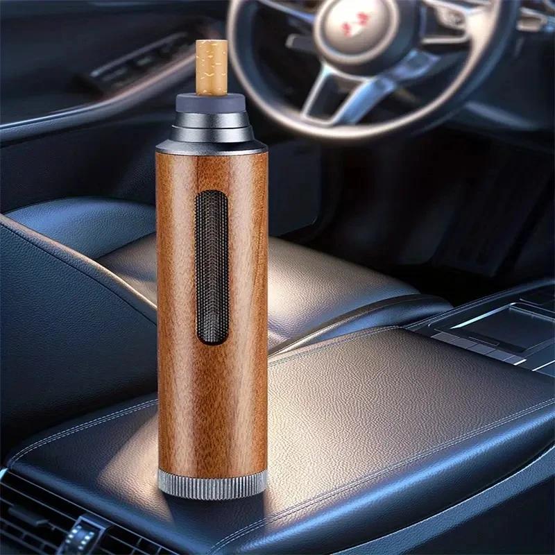 1PC Car mounted ashtray portable no dropping ashtray lazy person cigarette holder, driving smoking bulletproof ashtray