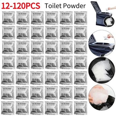12Pcs Camping Toilet Waste Treatment Powder for Emergency Situations Gelling Deodorizing Solution for Outdoor Use