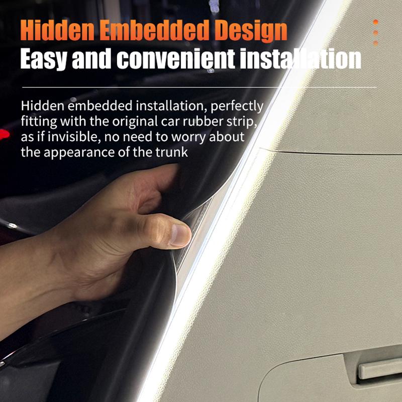 2/4M Silicone LED Car Trunk Light Flowing Inductive Ambient Tail Box Strip Decoration Auto Accessories