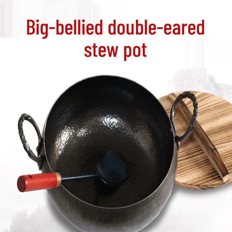 Wrought Iron Double-Handle Soup Pot
