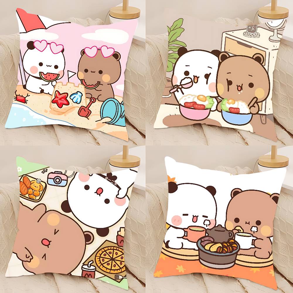Bubu And Dudu Cute Cartoon Pillow Case Removable Washable Cushion Cover – All-Season Soft Linen