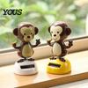 Solar Powered Car Decoration Ornaments, Shaking Head Monkey Toy, Banana Holding Colorful Dashboard Toy Figure, Swinging