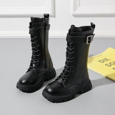 Bottes Martin pour enfants 2026 Hiver Style étranger Filles Bottes chaudes en polaire Bottes en cuir pour étudiants Tendance