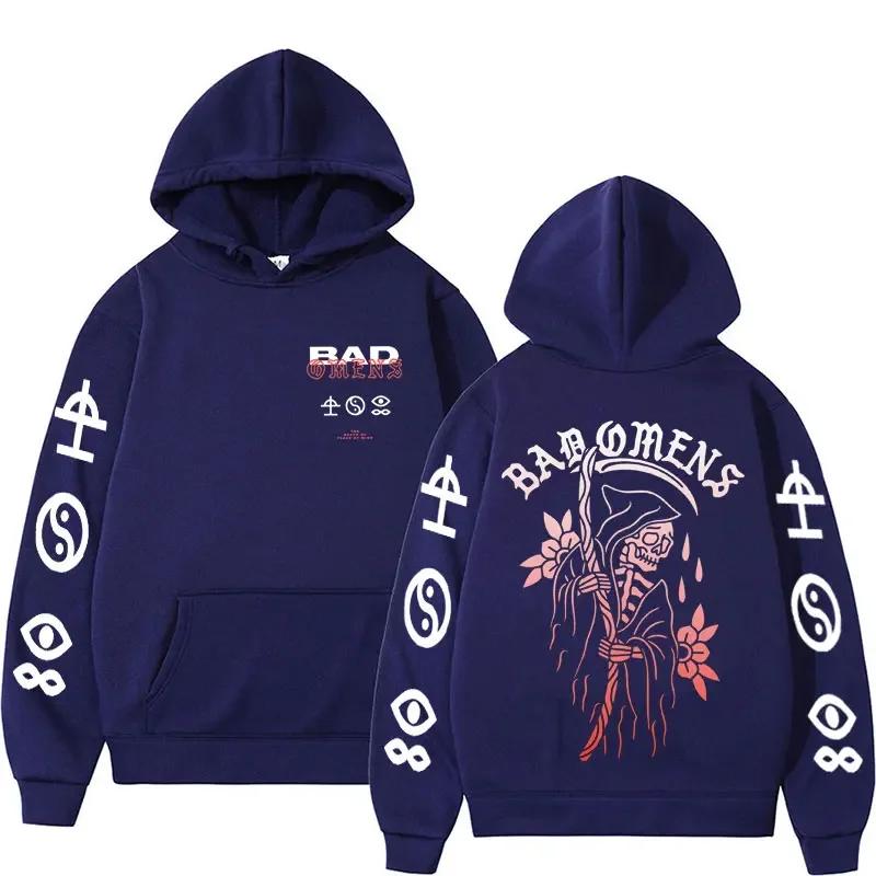 Bad Omens The Concrete Forever Tour Hooded Unisex Harajuku Hip Hop Gothic Sweatshirt Men Casual Oversized Hoodie Streetwear