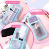 Multi-Purpose Transparent Pencil case Clear Travel Makeup Bag Mesh Pencil Case  School Supplies
