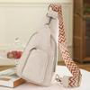 Sling Bag Chest Backpack Vintage Minimalist PU Multiple Pockets Adjustable Shoulder Bag for Women Beach Date Running