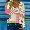 QICED Women's Fashion Casual Long Sleeve V Neck Blouses & Shirts