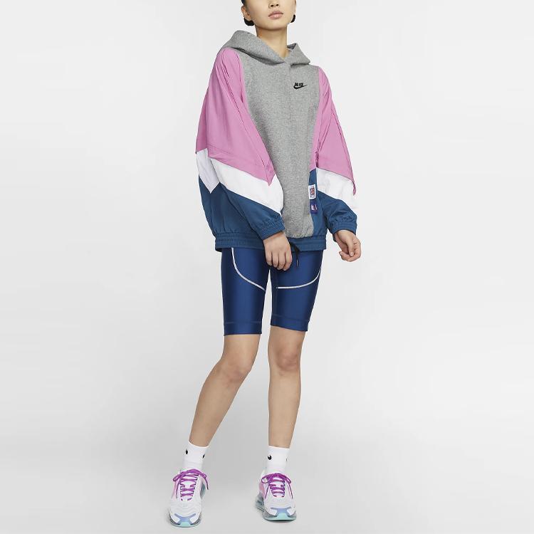 Nike Color Block Pullover Hoodie Women Hoodies Carbon-Gray DB3847-091