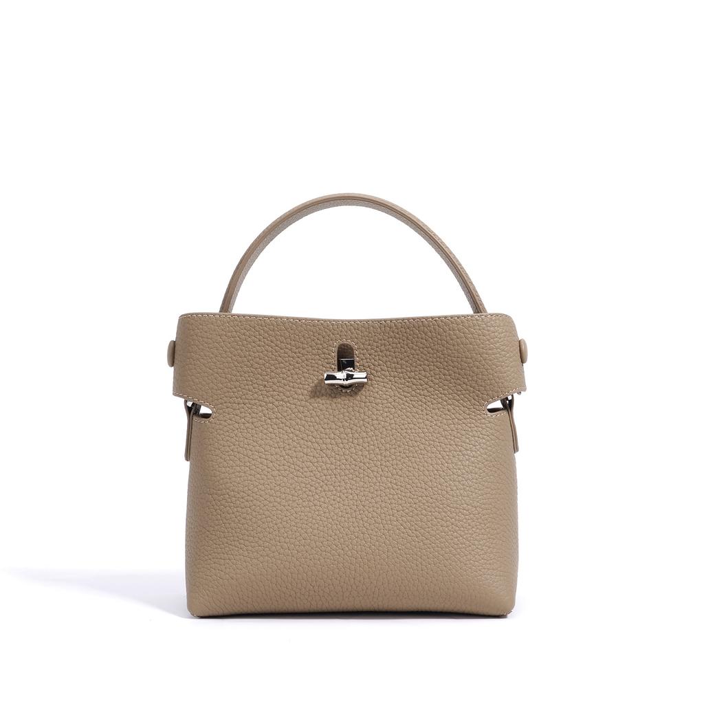 High end fashion genuine leather women's handbag, simple and elegant single shoulder crossbody bag