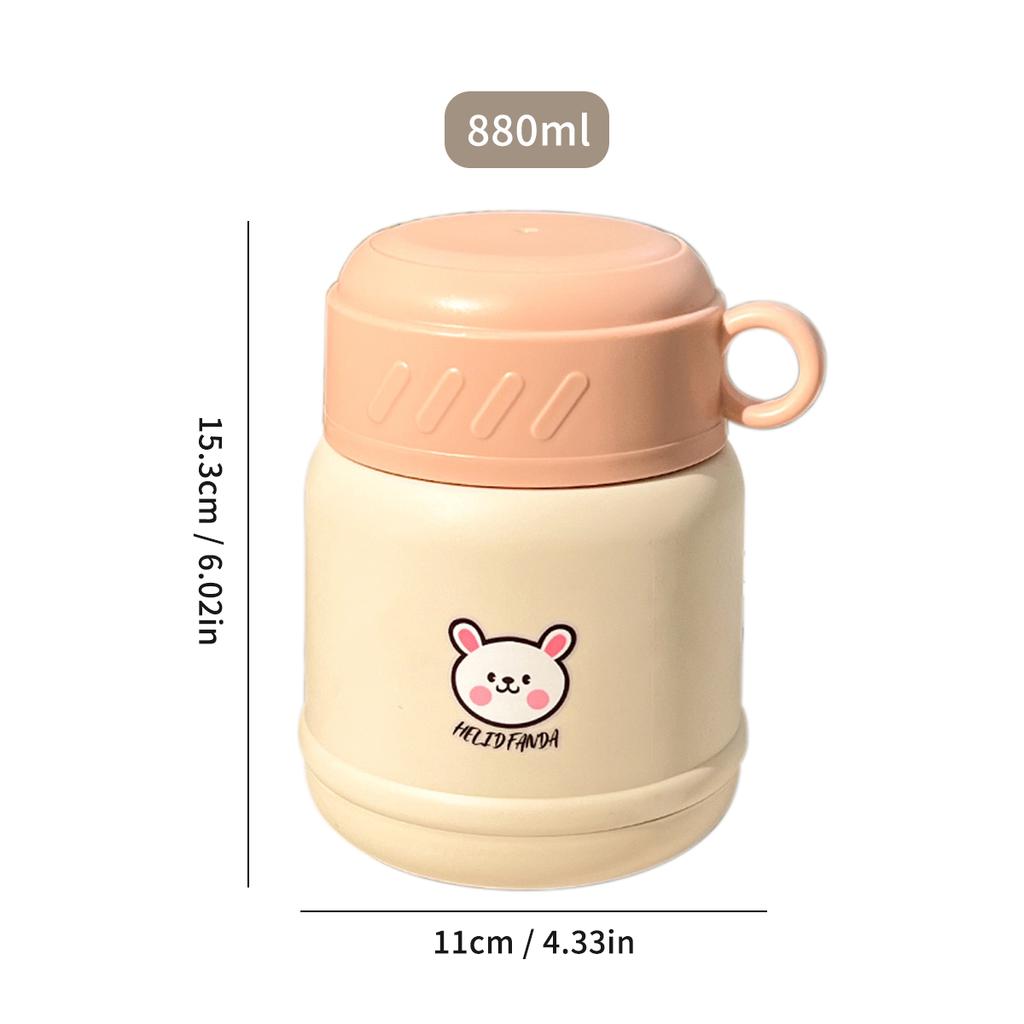 Portable Lunch Box 304 Stainless Steel Insulated Breakfast Cup Reusable Food Container 880ml Sealed Food Thermal Jar