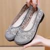 Women's Breathable Mesh Slip-On Shoes - Summer Embroidered Soft Sole, Non-Slip for Middle-Aged & Elderly